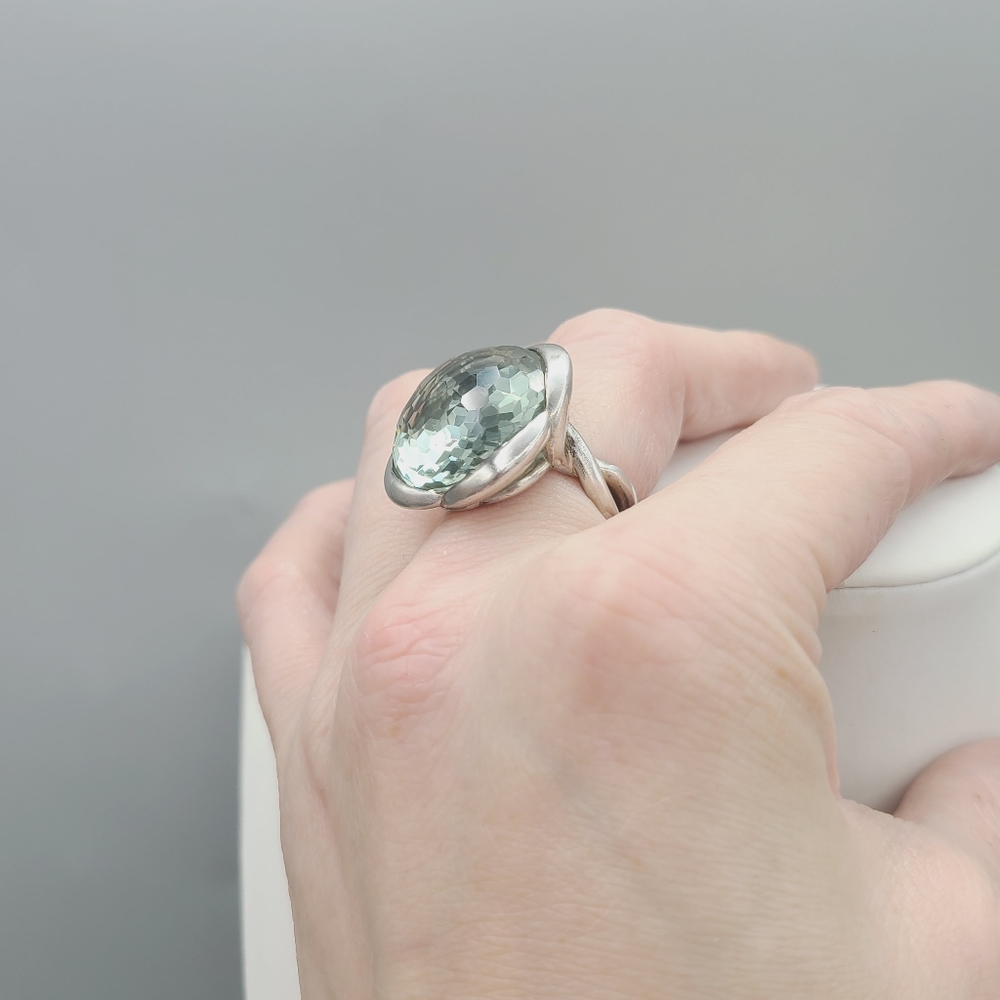 David Yurman 20mm Prasiolite Continuance Ring - Picture 7 of 10